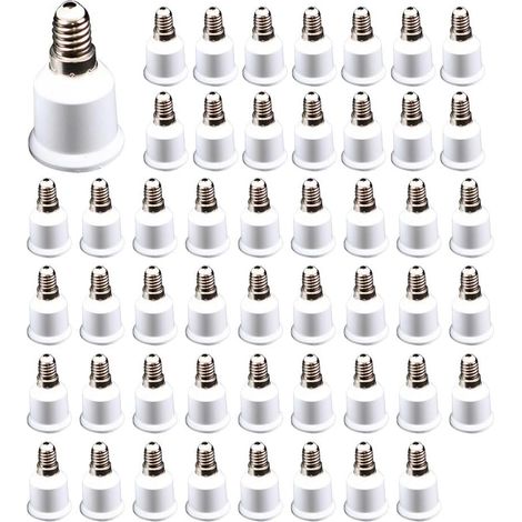 Convertisseur de Douille D'Ampoule 50 Pièces, Installation Facile, Pratique, Installation Simple et Sans Tracas, Adaptateur E14 à E27, Facile à Utiliser (1/5)