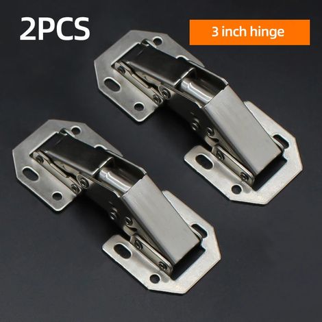 (2 charnières de 7,6 cm) Charnières sans perçage pour portes de placards et d'armoires de cuisine, avec vis incluses. (1/5)