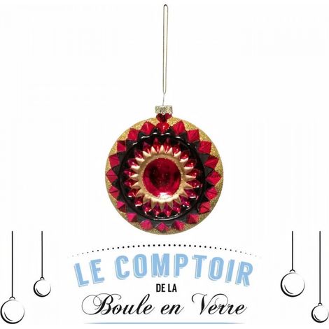 Sujet de Noël Verre 9 cm Noir Rose - Feeric lights & christmas