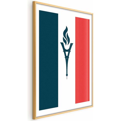 Plakat – Französische Flagge mit Kerze (1/4)