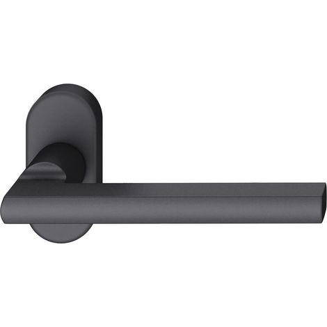 FSB Rahmentürdrücker 09 1035 Hochhaltefeder B ovale Rosette Aluminium schwarz