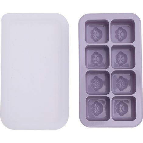 Moule à glaçons en silicone motif patte de chat, démoulage facile, multifonctionnel, violet. Idéal pour la pâtisserie, la gelée et autres préparations. (1/5)