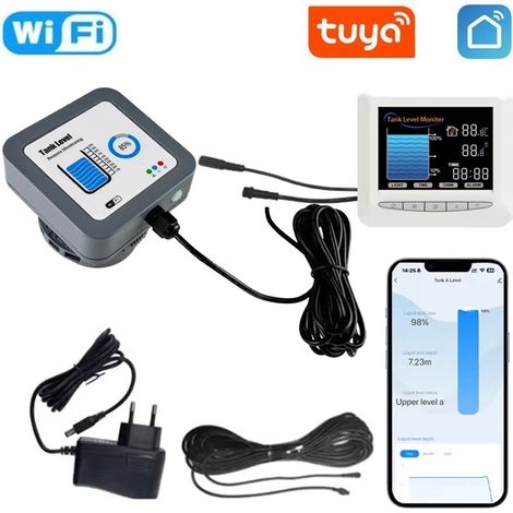 Tuya Kit di Misuratore Livello Acqua a Lunga Distanza per Serbatoio Smart WiFi con Display