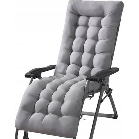 Cuscino da giardino 165x50 cm per sdraio, grigio