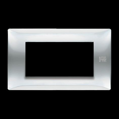 Placca in tecnopolimero, inox lucido, 4 moduli nea flexa urmet 11804.il