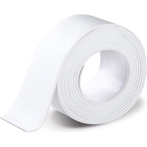 Bande d'étanchéité pour salle de bain, cuisine, douche, accessoires blanc,taille : 3,2 m x 3,8 cm (1/4)