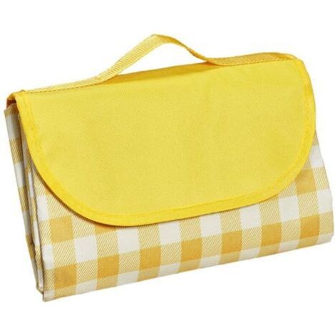 Picnic blanket, insulated and waterproof, with handles, 200x200 cm, orange (1/5)