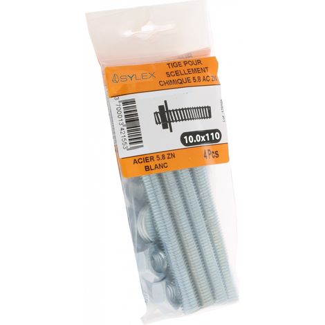 Lot de 4 tiges pour Scellement chimique 10x110