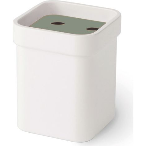 Lineabeta - Bicchiere portaspazzolini con coperchio verde salvia