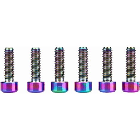 Lot de 6 vis de fixation de potence de vélo en alliage de titane M516 mm pour VTT (multicolores) (1/5)