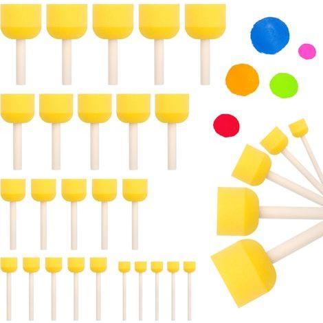 30PCS Éponge Peintue en Mousse Bosse ondes pou Poteie et Gaffitis - Pinceau Éponge pou Enfant (1/5)