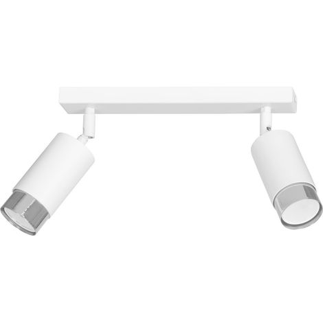Plafonnier Emibig HIRO 2 spots GU10 chromé blanc 30cm (1/5)