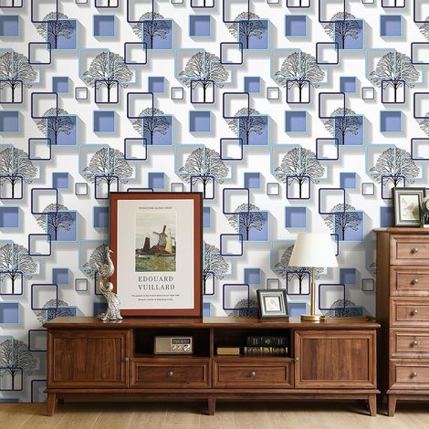 Carta da Parati Adesiva per Pareti e Mobili Blu 44,5 cm x 10 m (1/5)