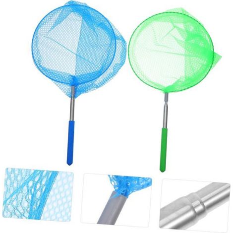Épuisette Télescopique - Acier Inoxydable Et Nylon - Pour Pêche En Plein Air Et Capture D'Insectes - Lot De 2 (1/5)