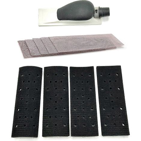 Bloc de ponçage manuel multi-trous avec aspiration des poussières et papier de verre pour le polissage du bois et le detailing automobile. (1/5)