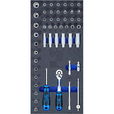 Insert de Servante d Atelier 1/3 - Jeu de 50 Douilles 6,3 mm (1/4) - Organisation et Accessibilité Optimales - D-Work
