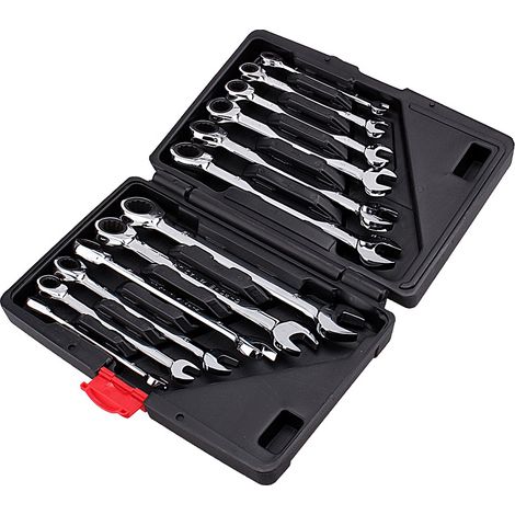 Jeu de 12 clés fixes à cliquet, outils à main, 8-19 mm (1/5)