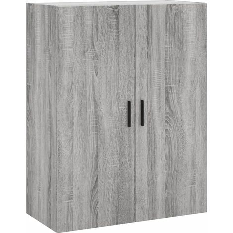 Armadio da parete dal design moderno portaoggetti 69,5 x 34 x 90 cm in legno ingegnerizzato grigio 020048594