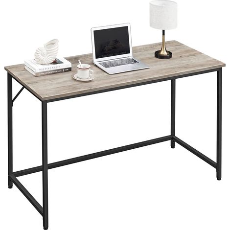 Vasagle – Bureau droit 120 x 60 x 75 cm – Métal noir – Style industriel – Charge max 50 kg – Montage facile – Pour petits espaces (1/5)
