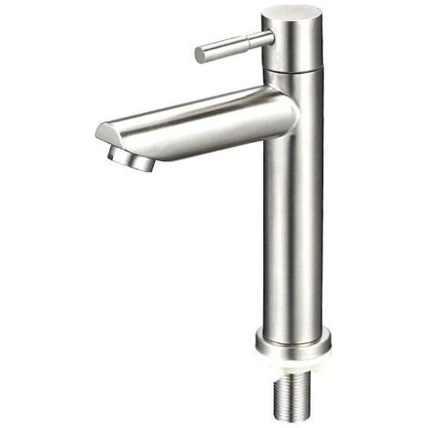 Robinet de salle de bain moderne, robinet de lavabo pour salle de bain, mitigeur de lavabo avec hauteur de bec 150 mm, mitigeur de lavabo carré à levier unique, chrome chrome brillant (1/3)
