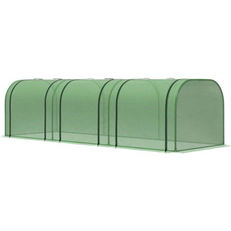 Mini serra per pomodori, 3m x 1m x 0.8m, acciaio, PE ad alta densità 140g/m², resistente ai raggi UV, 3 finestre, Green-Crezuo