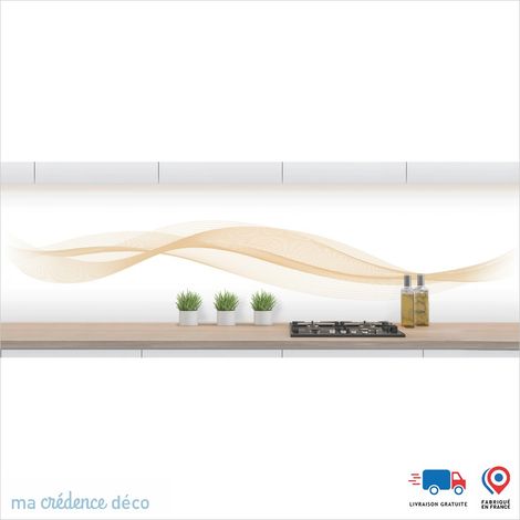 Crédence : Courbes 2 - Couleur Beige ivoire - Alu composite - 120 - 60 (1/3)