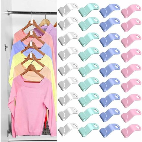 160 Pieces Waterfall Hanger Connector Hooks Heavy Duty Clothes Hangers, Multicolor