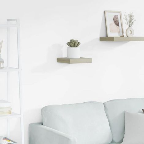 Étagère murale flottante, couleur chêne, 23 x 23,5 x 3,8 cm, MDF (1/5)