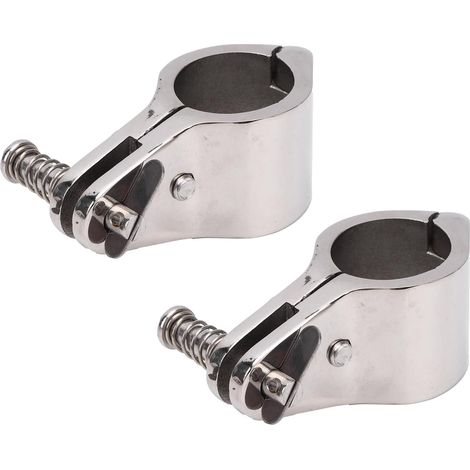 Set of 2 Jaw Slides for Boat Awning, Quick Release Mechanism with Top Hinge and Marine Grade 316 Stainless Steel for 25mm Pipes (1/5)