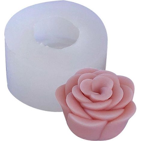 Moule à bougie en forme de camélia pour bougies DIY, ornements en plâtre, décoration intérieure (1/4)