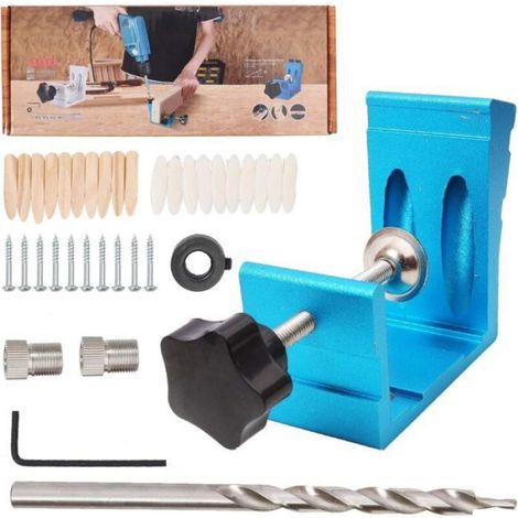 Gabarit perçage trous de poche - Aluminium robuste Kit complet 46 pièces - Menuiserie (1/4)