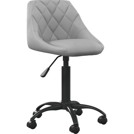 vidaXL Chaise de bureau Gris clair Velours (1/5)