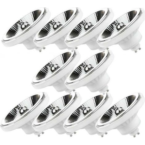 Lampesecoenergie – Lot de 10 spots LED AR111 GU10 10W blanc neutre 4000K 20° 850lm – Remplace 70W halogène – Pour plafonniers AR111 (1/4)