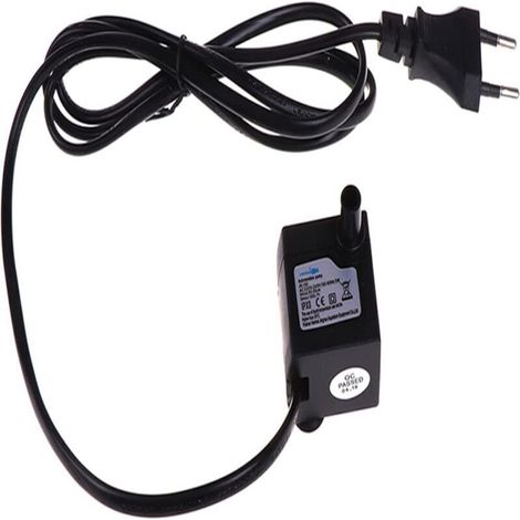 Mini pompa sommergibile regolabile, silenziosa e impermeabile con ventosa per fontane d'acquario, spina UE 220-240V - Crezuo