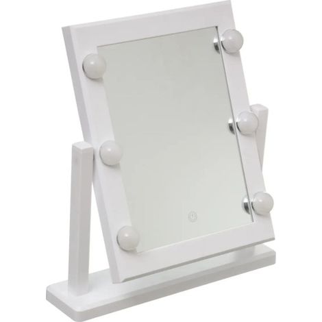 Miroir LED à Poser "Hollywood" 40cm Blanc (1/5)