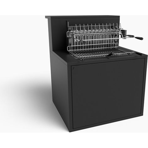 Forge Adour – Meuble de cuisine extérieure comptoir bar pour gril 66 en acier noir – Dimensions L 90 x P 34,5 cm – Capacité 10 kg – 4 pieds réglables (1/5)