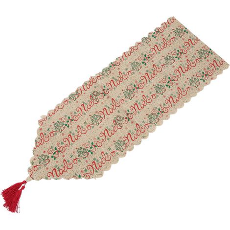 Chemin de Table de noël élégant, beau, exquis, motif classique, Durable, lin anglais. (1/5)