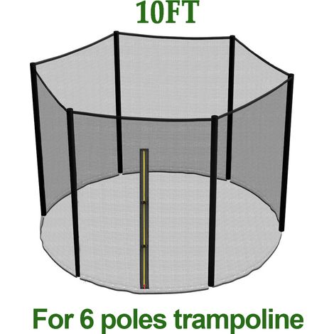 Greenbay Replacement Trampoline Safety Net Enclosure Surround Netting, 10FT - 6 Pole