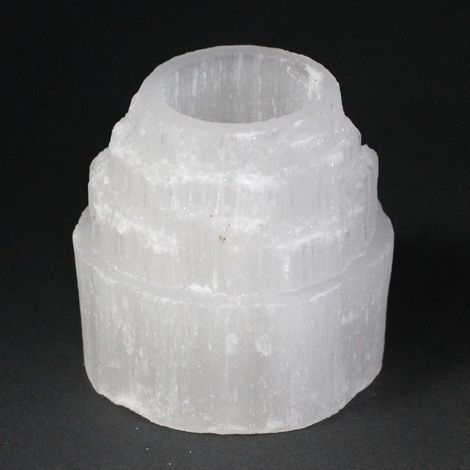 Bougeoir en Sélénite au Sommet de Montagne - 8 cm- Vendu par 1