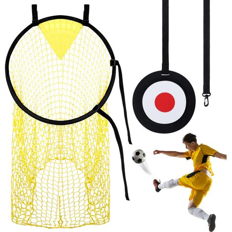Top Bins Lot de 2 cages de but de football et filet de rebond pour enfant