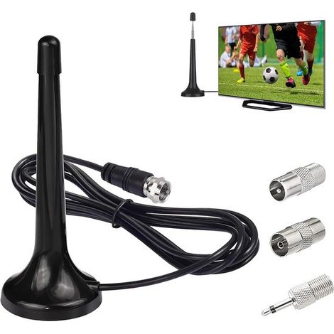 Antenne radio DAB/FM OIMG avec 3 adaptateurs, 3 m de long, antenne ATSC, antenne radio numérique TV, antenne télescopique numérique 75 ohms pour une utilisation en intérieur (1/5)