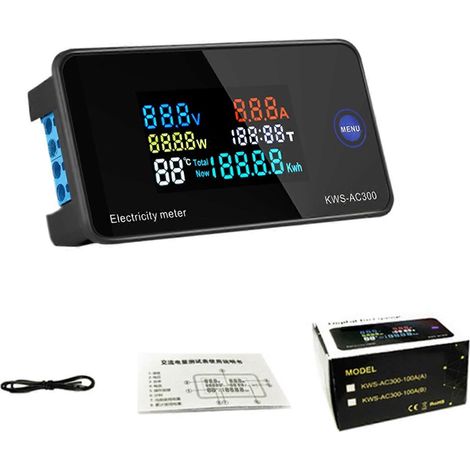 Voltmètre-ampèremètre 20 A AC300, outil de mesure électrique simple pour les électriciens et les ingénieurs, en milieu résidentiel et industriel. (1/5)