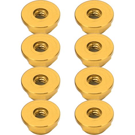 8 Pièces Écrous Auto-Bloquants M2 en Aluminium avec Insert Nylon Anti-Vibration pour Modélisme SCX24, Doré (1/5)