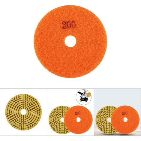 Meule diamantée à eau de 100 mm (4"), disque de polissage pour granit et marbre (grain 300) (1/5)