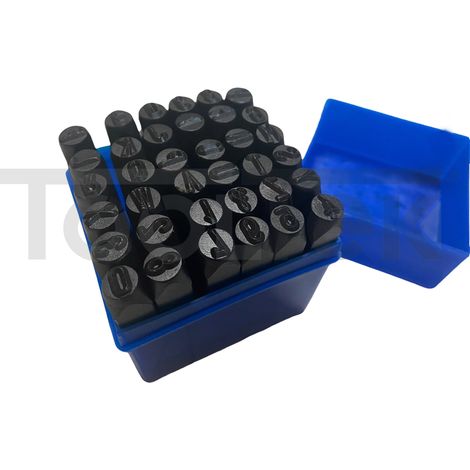 SET PUNZONI STAMPINI ALFANUMERICI 36pz KIT DA 8mm LETTERE NUMERI (1/2)