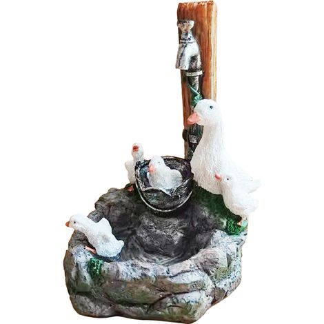 Figura de pato de resina con energía solar, ideal para decorar el jardín, la terraza y el césped. (1/5)