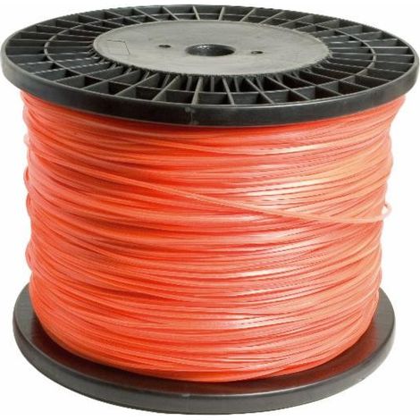 Fil de débroussailleuse - Fil nylon de coupe - monofil section carré ø 4mm x 445 mètres - Bobine