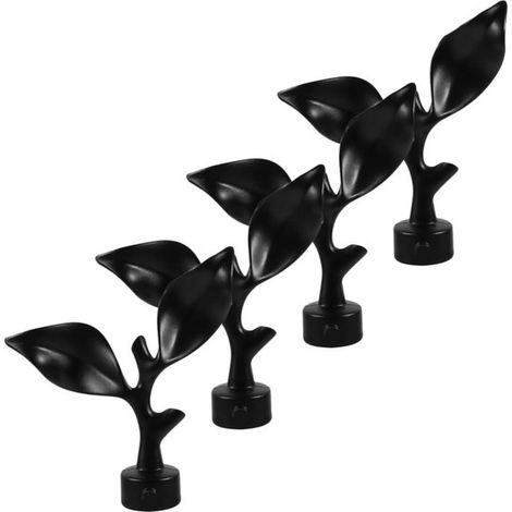 Embouts de tringle décoratifs pour stores romains, en fer noir, diamètre 28 mm, faciles à installer, design unique, adaptés à la décoration de fenêtres, lot de 4. (1/5)