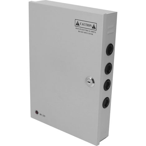 18-Kanal-Netzteil für CCTV-Kameras, Metallgehäuse mit abschließbarem Stecker, AC-Eingang 100V-220V, DC-Ausgang 12V 20A, sichere Stromversorgung. (1/5)