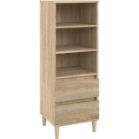Maison La Vie - Buffet haut pour salon - Meuble de rangement Chêne sonoma 40x36x110 cm Bois d'ingénierie bu1026